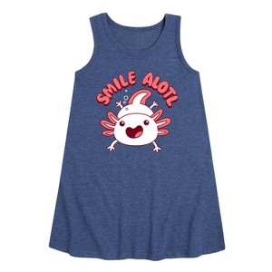 Girls' - Instant Message - Smile Alotl Graphic Sleeveless Aline Dress - 1 of 4