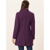INSPIRE CHIC Women's Winter Stand Collar Single Breasted Mid-thigh Long Overcoat - 4 of 4