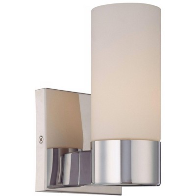 Minka Lavery Modern Wall Light Sconce Chrome Hardwired 4 1/2" Fixture Opal Glass for Bedroom Bathroom Vanity Reading Living Room
