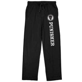 Marvel Universe Punisher Skull Logo Men's Black Sleep Pajama Pants
