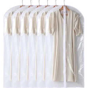 All Clear Garment Bags, Waterproof Zippered Covers for Coats, Jackets & Shirts - 1 of 4