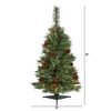 3ft Nearly Natural Pre-Lit LED White Mountain Pine with Pinecones Artificial Christmas Tree Clear Lights - 2 of 4