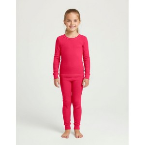 City Threads Girls USA-Made Soft & Cozy Thermal Long Johns 2-Piece Set - Warm Base Layer & Loungewear - 1 of 4
