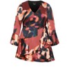 Women's Plus Size Cherrie Print Dress - dusky rose | CITY CHIC - 4 of 4