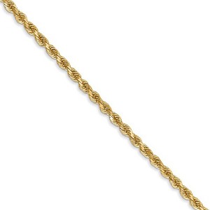 Black Bow Jewelry 2.25mm, 14k Yellow Gold Diamond Cut Solid Rope Chain Necklace - 1 of 4