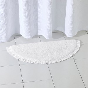 BrylaneHome Half Round Ruffle Bath Rug - 1 of 2