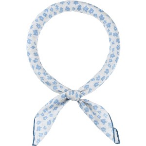 INSPIRE CHIC Women's Floral Printed Blended Cotton Small Square Neck Scarves 21.7x21.7" 1Pc - 1 of 4