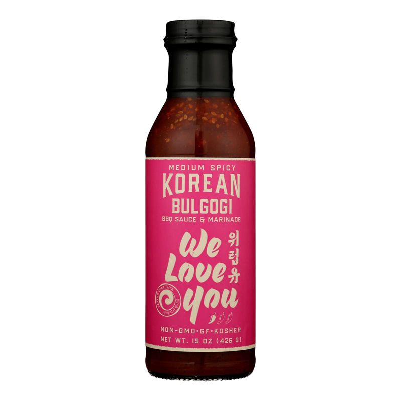 We Love You Medium Spicy Korean Bulgogi BBQ Sauce & Marinade - Case of 6/15 oz, 2 of 6