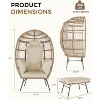 Indoor& Outdoor Oversized Wicker Egg Chair with Ottoman, Waterproof UV Resistant Patio Lounge Chair with Beige Cushions - 2 of 4