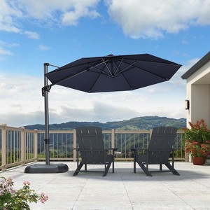 PURPLE LEAF 10 Feet Patio Umbrella Outdoor Cantilever Round Umbrella Aluminum Offset Umbrella with 360-degree Rotation for Garden Pool Patio - 1 of 4