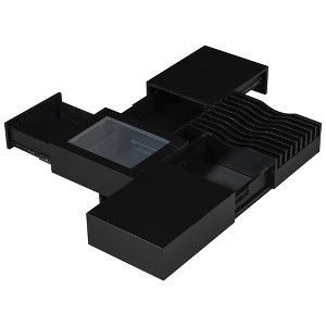 Racxily 33" Mid Century Modern Coffee Table, Square Wooden Table with 3 Drawers & Tempered Glass - 1 of 4