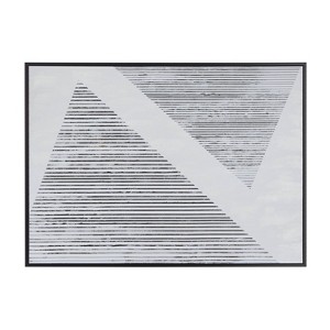 Contemporary Polystone Canvas Abstract Framed Wall Art with Black Frame Black - Olivia & May - 1 of 4