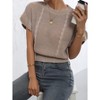 Womens Tops Ruffled Short Sleeve Crew Neck Knit Sweater Top - 2 of 4