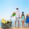 RISOKEYS Outdoor Collapsible Wagon Cart with 3-Piece Waterproof Liners and All-Terrain 360° Wheels,Foldable Utility Cart for Beach,Camping - 2 of 4