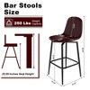 JUJABU Set of 2 Dark Brown Modern Swivel Bar Stools with PU Leather Upholstered Seats, Backrest and Metal Legs – Ideal for Kitchen Islands, Bars - 4 of 4