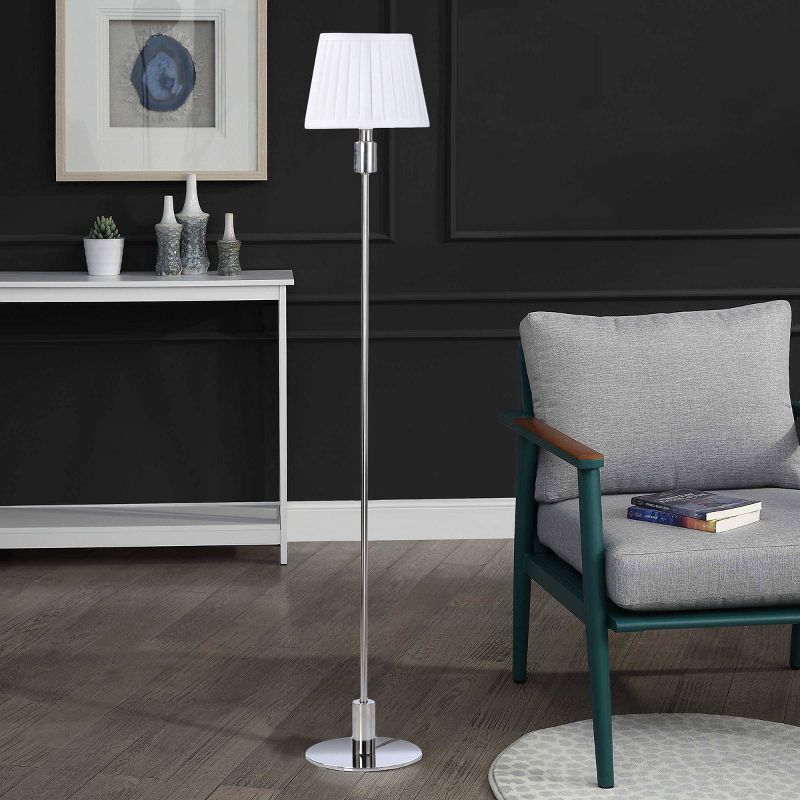 Dann Foley Lifestyle Floor Lamp with Shade Silver/White - StyleCraft, 3 of 5