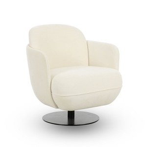 TOV FurnitureSolange Velvet Swivel Chair Cream 30.7"W x 30.3"D x 30.3"H - 1 of 4