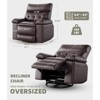 Oversized Rocker Recliner Chair - Manual PU Leather Swivel Chair with Thick Sponge Cushion, Comfort Armrests for Living Room & Bedroom - 2 of 4