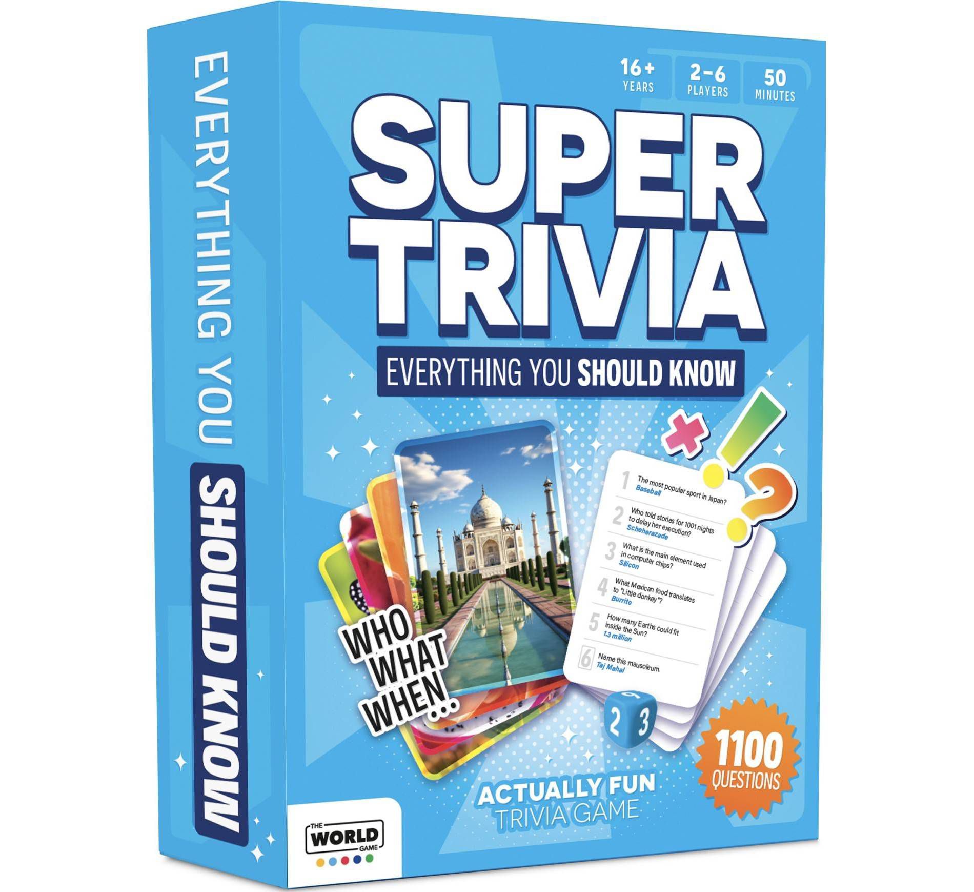 The World Game Super Trivia - Trivia Game for Adults with 1100 Questions