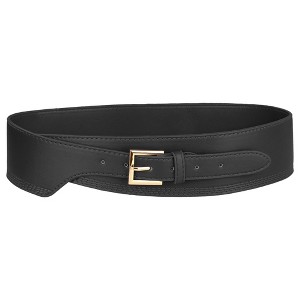 INSPIRE CHIC Women's Obi Vintage Faux Leather Buckle Wide Belts - 1 of 4