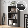 Lirago 44.1" Gray Bookshelf 3 Tier Bookcase for Bedroom Office and Living Room Modern Wide Shelf Large Capacity - 3 of 4