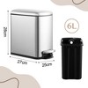6L / 1.6Gal Small Bathroom Step Trash Can with Soft Close Lid, Step Pedal Garbage Can - 2 of 4