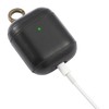 Insten Genuine Leather Case Compatible with AirPods 1 & 2 - Protective Skin Cover with Keychain, Black - 4 of 4