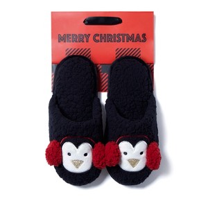 Cozyfoams Women's Holiday Novelty Scuff Slipper with Gift Bag - 1 of 4