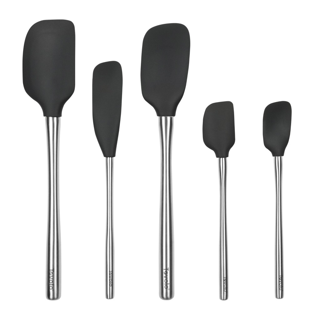 Photos - Other Accessories Tovolo 5pc Silicone and Stainless Steel Handle Spatula Set Black