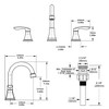 Brushed 2-Handle Widespread Bathroom Sink Faucet, Lavatory Tap with 3-Hole Configuration and 360� Swivel Spout for Vanity Basin - 4 of 4