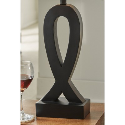29 Inch Black Sculptural Table Lamp Set with Empire Shade