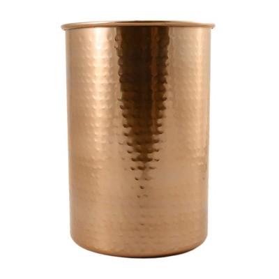 Darware 7" Hammered Gold Kitchen Utensil Holder / Tool Caddy, Store Wooden Spoons, Spatulas