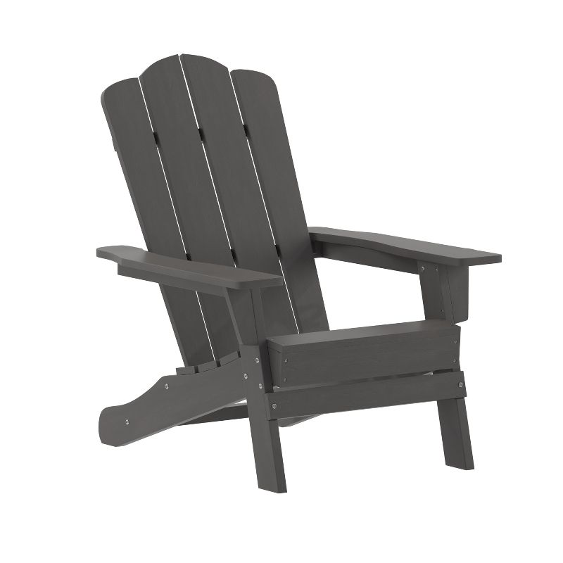 Emma and Oliver Set of 4 Adirondack Chairs with Cup Holders, Weather Resistant HDPE Adirondack Chairs, 1 of 12