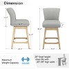 Vipbear 26/30 In Counter Height Swivel Barstool with Back,Modern Fabric Swivel Barstools Chair for Kitchen Island,Pub Upholstered Solid Wood Legs - 2 of 4