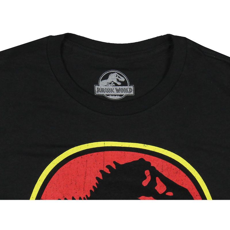 Jurassic Park Men's Distressed Vintage Classic Logo T-Shirt Tee, 3 of 4