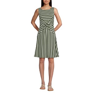 Lands' End Women's Cotton Modal Boatneck Twist Dress - 1 of 4