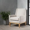 SKRAN Mid Century Modern Accent Chair, Wooden Chairs with Cushion for Living Room, Bedroom, Home or Office - Beige - 2 of 4