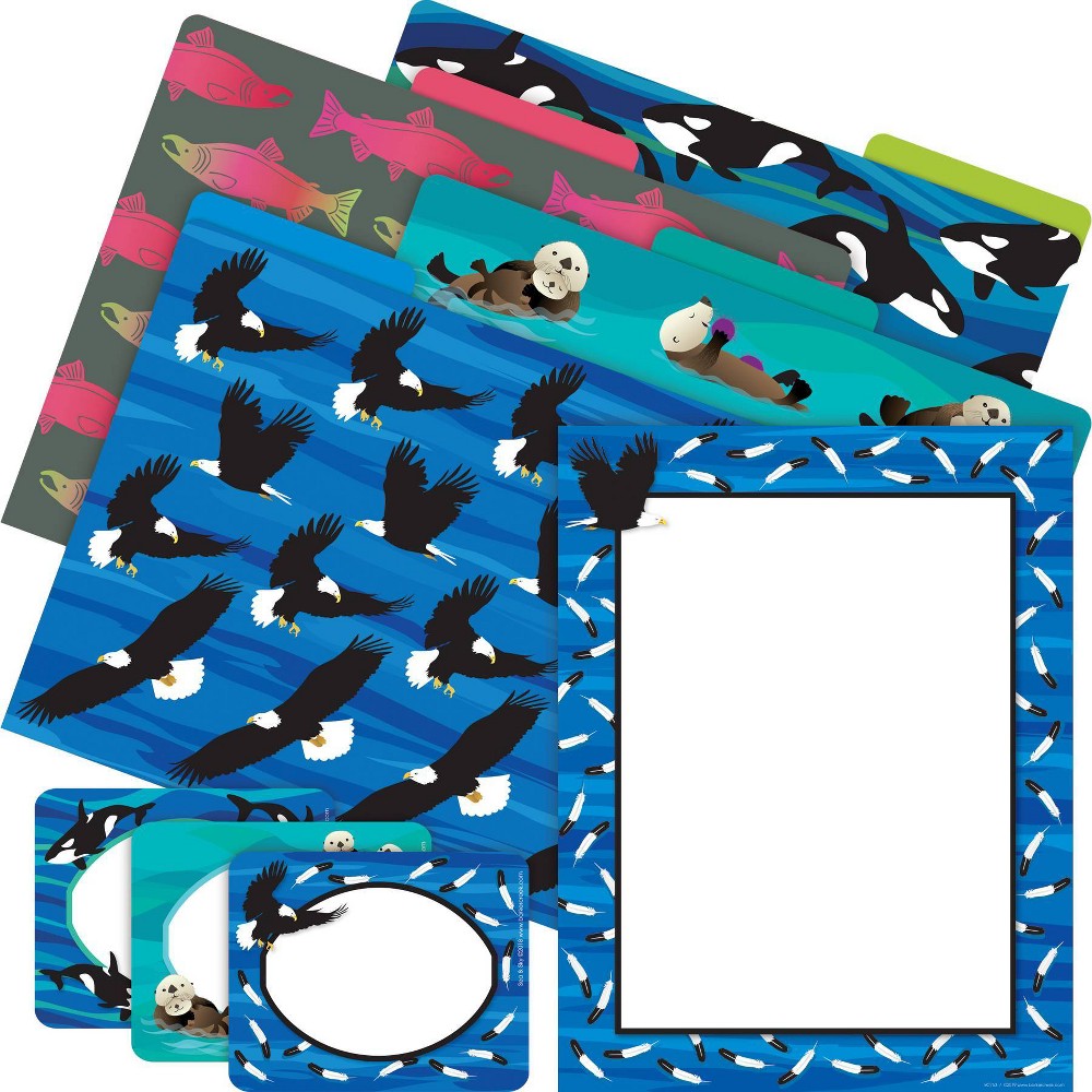 Barker Creek Sea and Sky Eagles Get Organized File Folders Set Multi-Design 107 per Set: Paper, Top Tab, 50 Sheet Capacity