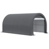 Gulches 10' x 16' Heavy Duty Portable Carport Garage Tent with Zippered Door, Anti-UV PE Canopy for Car, Truck, Boat, Motorcycle, Garden Tools, Gray - 4 of 4