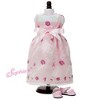 Sophia’s Gorgeously Detailed Embroidered Flower Sheer Overlay Fancy Special Occasion Spring Satin Dress for 18” Dolls, Light Pink - 2 of 3