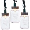Kurt Adler Indoor/Outdoor Novelty String 10-Light Set, Clear Mason Jars, 11.5ft - 2 of 4