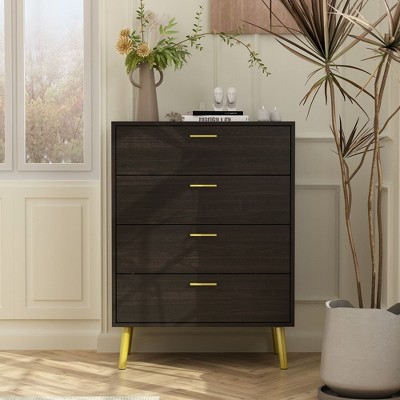 Famapy Modern 4 Drawers Dresser With Metal Legs