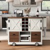 Whisen 54" Kitchen Island & Kitchen Storage Cart with Drop Leaf, 2 Doors, 2 Drawers, Spice Rack - 3 of 4
