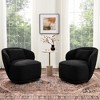 KINWELL Modern Boucle Upholstered 360° Swivel Accent Armchair, Set of 2 - 2 of 4