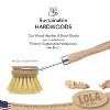 Lola Products -The Original - Tampico Vegetable & Dish Brush, Sustainable Wood Ergonomic Handle w/Tampico Fiber Bristles, Made in Germany, 6 Pack - 2 of 4