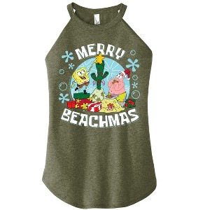 Women's - SpongeBob SquarePants - Merry Beachmas Graphic High Neck Tank - 1 of 4