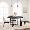 47" Round Industrial Dinner Table for 4 to 6, Circle Wooden Kitchen Table with Sturdy Metal Frame & Rustic Finish for Dining Room, Kitchen - 4 of 4