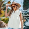 Women's Cotton White Pleated & Smocked Sleeveless Top - Cupshe - 3 of 4
