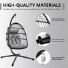 SUGIFT Egg Chair, Hanging Swing Chair, Outdoor Patio Wicker Egg Chair with Cushion, Gray - 2 of 4