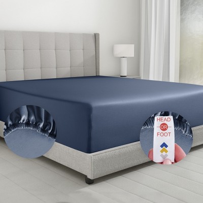 Royal Navy Blue Cotton Deep Pocket California King Sheet Set
